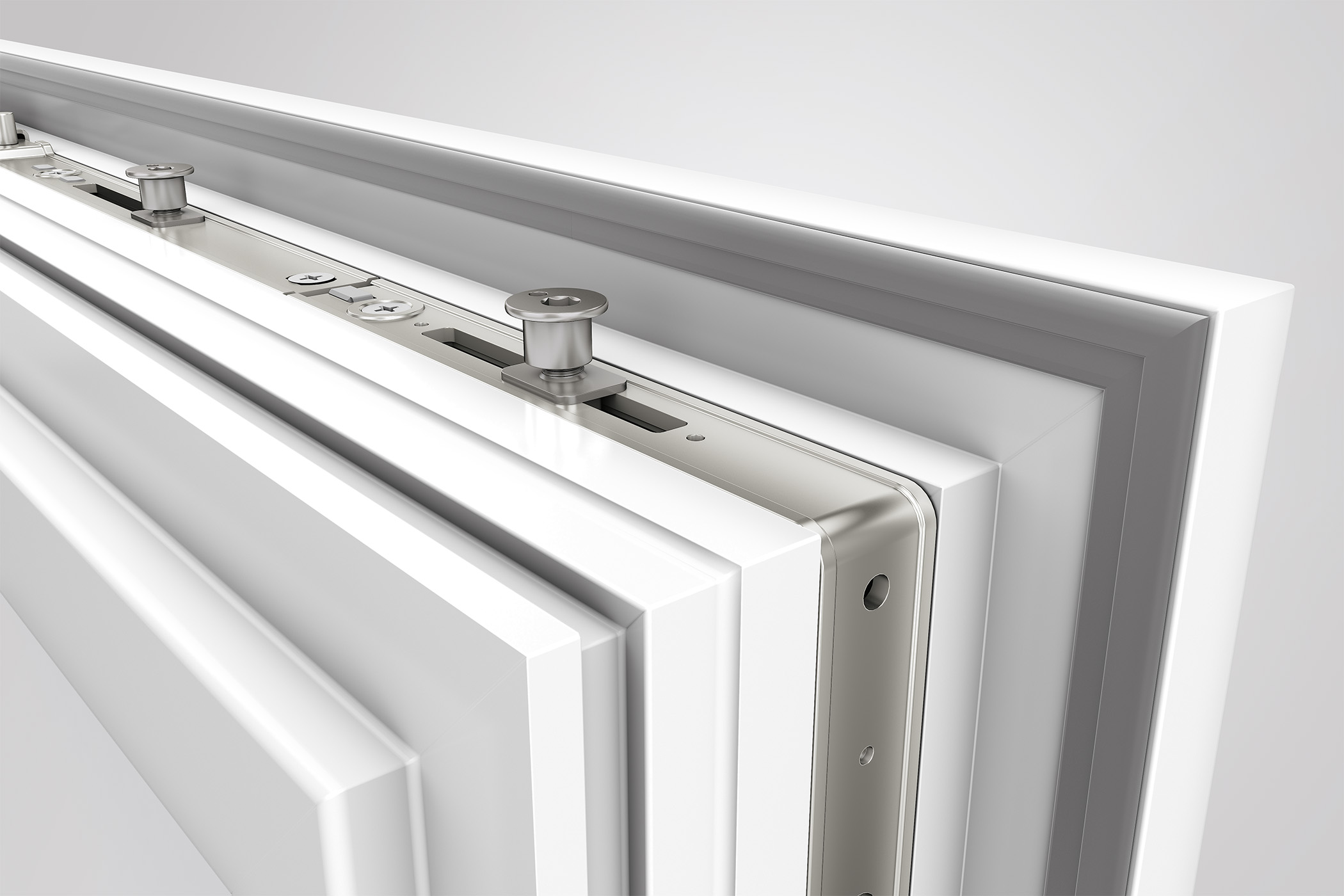 Roto NX Fensterbeschlag mit Schließzapfen am Fensterflügel